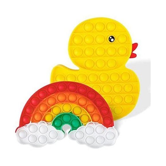 Jasilon 2 Pcs. Push Bubble Pop Fidget Sensory Toy Silicone Stress Reliever - Picture 1 of 2